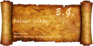 Balogi Gilda névjegykártya